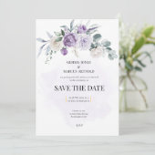 Lilac Infusion Save the Date Wedding Stationery Einladung (Stehend Vorderseite)