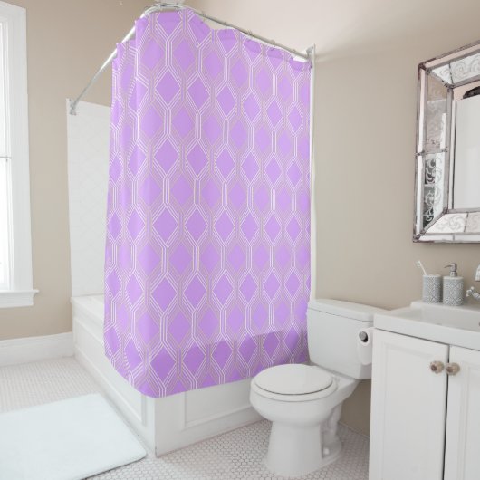 Lilac Intelaced Geometric Muster Duschvorhang (Beispiel)