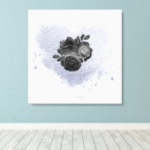 *~* Lilac Iridescent Heart Blume Text personalisie Leinwanddruck (Insitu (Holzboden))