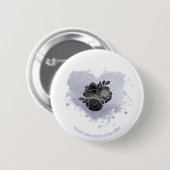 *~* Lilac Iridescent Heart Blume Weiße Anpassung Button (Vorne & Hinten)