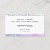 Lilac Iridescent Pearlescent Glitzer Lash Brows Visitenkarte (Rückseite)