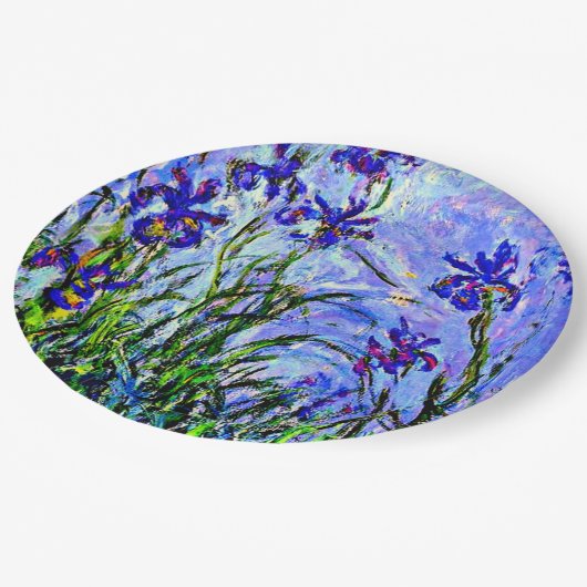 Lilac Irische Kunstwerke von Claude Monet Pappteller (Schrägansicht)