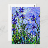 Lilac Irises feine art von Claude Monet, Postkarte (Vorne/Hinten)