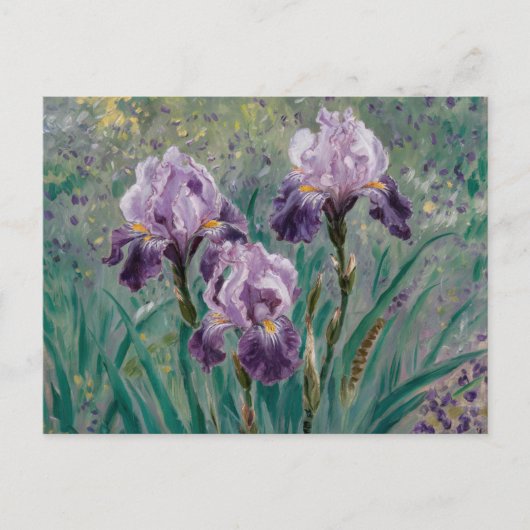 Lilac Irises, Iris Mauves, Claude Monet Postkarte (Vorderseite)