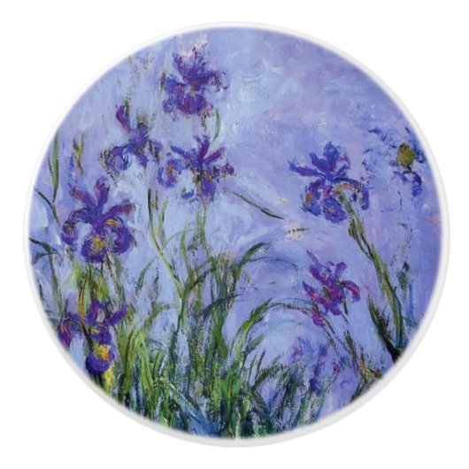 Lilac Irises Monet Fine Art Keramikknauf (Vorderseite)