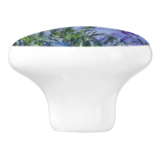 Lilac Irises Monet Fine Art Keramikknauf (Seitenansicht)