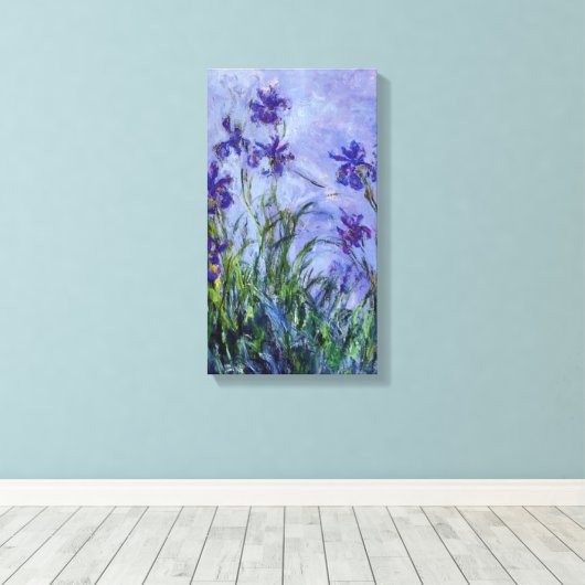Lilac Irises Monet Fine Art Leinwanddruck (Insitu (Holzboden))