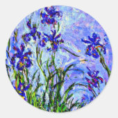 Lilac Irises von Claude Monet Runder Aufkleber (Vorderseite)