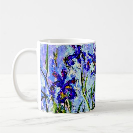 Lilac Irises von Claude Monet Tasse (Links)