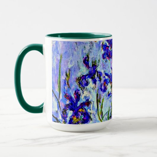 Lilac Irises von Claude Monet Tasse (Links)