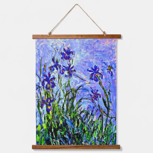 Lilac Irises von Claude Monet Wandteppich Mit Holzrahmen (Vorderseite)