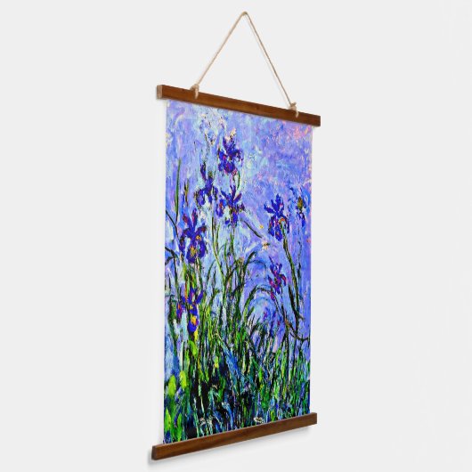 Lilac Irises von Claude Monet Wandteppich Mit Holzrahmen (Gewinkelt)