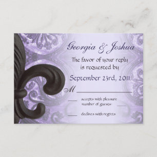 lilac "iron Lilie" Wedding RSVP Karte