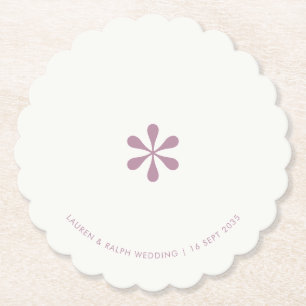 Lilac & Ivory Simple Chic Couple Paper Untersetzer