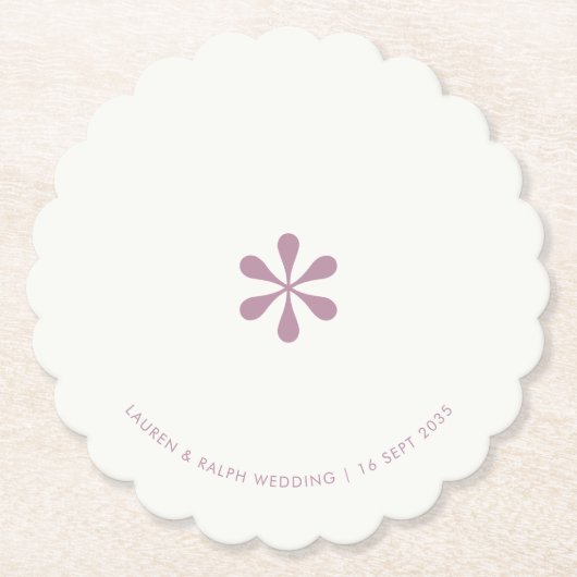 Lilac & Ivory Simple Chic Couple Paper Untersetzer (Vorderseite)