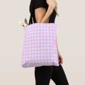 Lilac Karo über Tasche hin überprüft (Von Nahem)