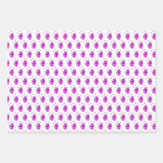 Lilac-Katzenmuster Geschenkpapier Set (Vorderseite 2)