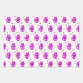 Lilac-Katzenmuster Geschenkpapier Set (Vorderseite)