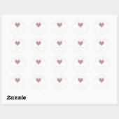 Lilac Lace Effect Heart Love & Thanks Supporting Runder Aufkleber (Blatt)