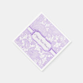 Lilac Lace Elegante Lila Napkins Personalisiert Serviette (Ecke)