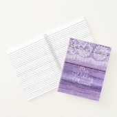 Lilac Lace und Barn Wood Wedding Notizblock (Innenseite)