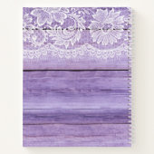Lilac Lace und Barn Wood Wedding Notizblock (Rückseite)