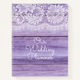 Lilac Lace und Barn Wood Wedding Notizblock