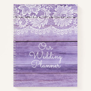 Lilac Lace und Barn Wood Wedding Notizblock