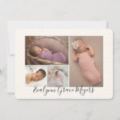 Lilac Lamb Frühjahr Foto Collage Geburtserklärung Ankündigung (Rückseite)