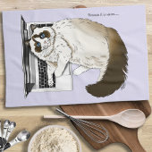 Lilac Laptop Cat Funny Cat Geschirrtuch