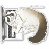 Lilac Laptop Cat Funny Niedlich Aufkleber (Vorderseite)