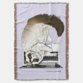 Lilac Laptop Cat Funny Niedlich Decke (Vorderseite Vertikal)