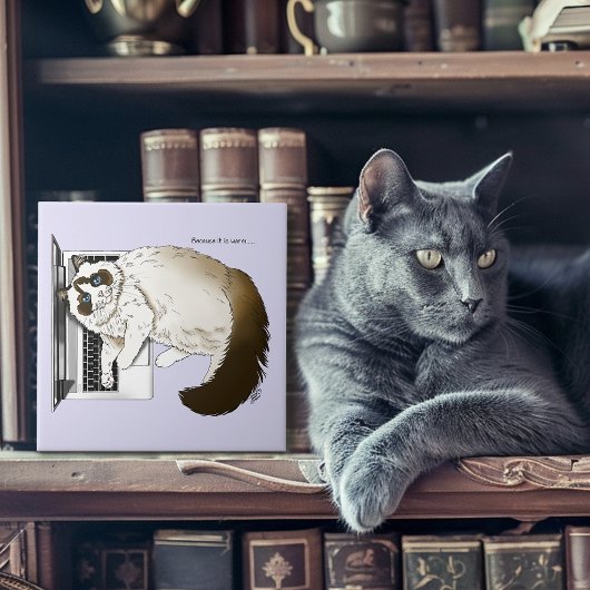 Lilac Laptop Cat Funny Niedlich Fliese