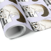 Lilac Laptop Cat Funny Niedlich Geschenkpapier (Rolleneckpunkt)
