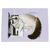 Lilac Laptop Cat Funny Niedlich Große Geschenktüte (Vorderseite)