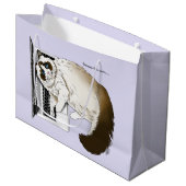 Lilac Laptop Cat Funny Niedlich Große Geschenktüte (Vorderseite Schrägansicht)