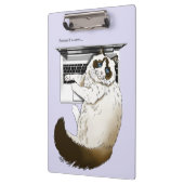 Lilac Laptop Cat Funny Niedlich Klemmbrett (Links)