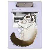 Lilac Laptop Cat Funny Niedlich Klemmbrett (Vorderseite)