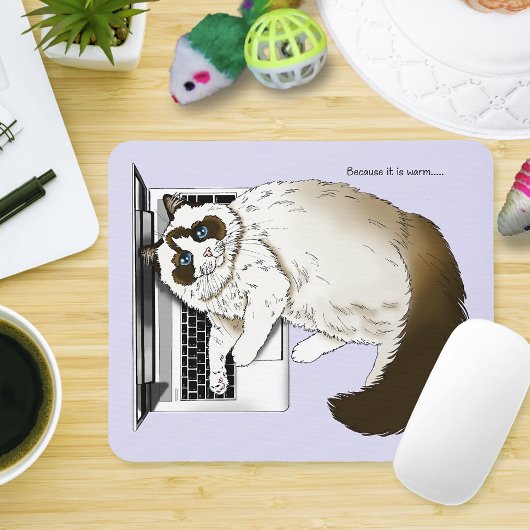 Lilac Laptop Cat Funny Niedlich Mousepad