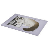 Lilac Laptop Cat Funny Niedlich Schneidebrett (Ecke)