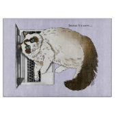 Lilac Laptop Cat Funny Niedlich Schneidebrett (Vorderseite)