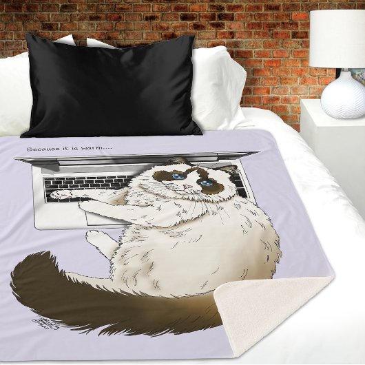 Lilac Laptop Cat Funny Niedlich Sherpadecke