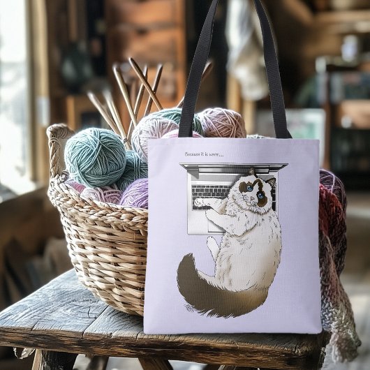 Lilac Laptop Cat Funny Niedlich Tasche