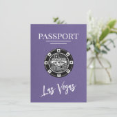 Lilac Las Vegas Passport Save the Date (Stehend Vorderseite)