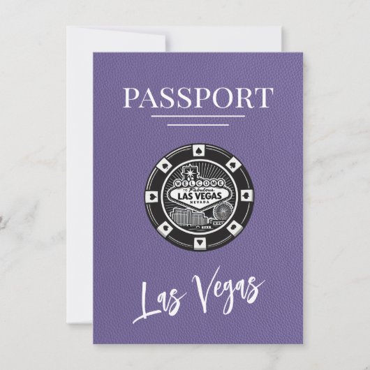 Lilac Las Vegas Passport Save the Date (Vorderseite)