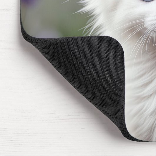 Lilac Laurel on White Kitten Mousepad (Ecke)