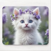 Lilac Laurel on White Kitten Mousepad (Vorne)