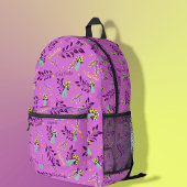 Lilac Lavander Whimsical Mushrooms Preschool Bedruckter Rucksack