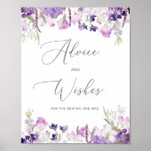 Lilac Lavendel Beratung und Wünsche für Neugeboren Poster (Vorne)