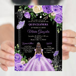 Lilac Lavendel lila Silberfarben Quinceanera Einladung<br><div class="desc">Lilac lavender lila silberfarben Quinceanera Butterfly Einladung Mis Quince Anos,  15. Geburtstag, </div>